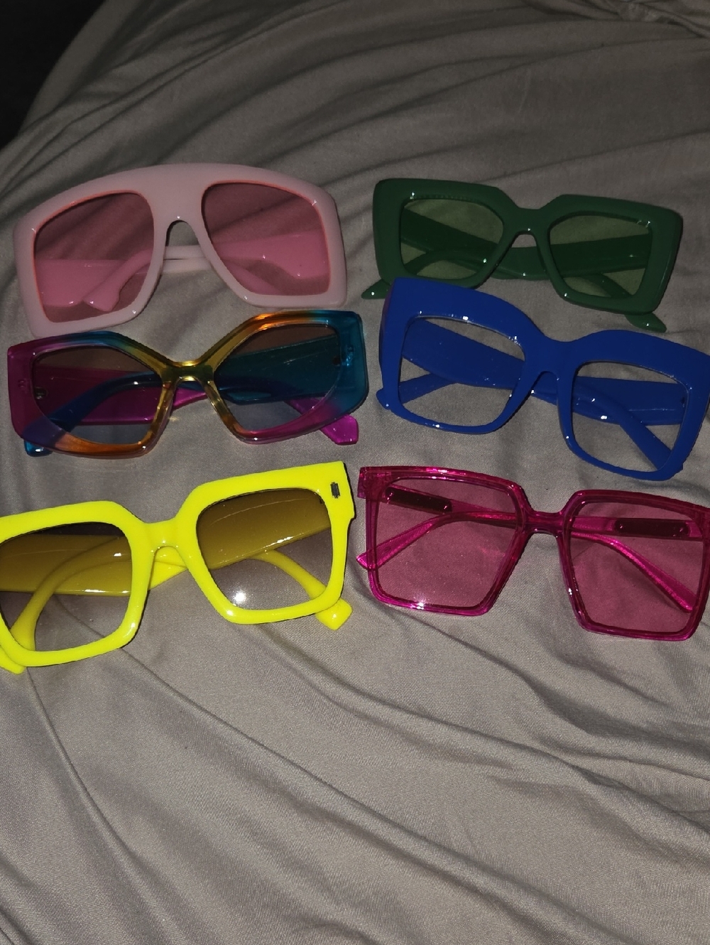 Colorful Oversized Square Sunglasses - Multiple Bright Colors
